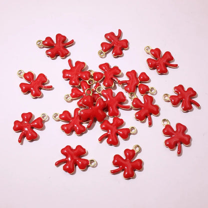 20 Stück 13x10mm Edelstahl Emaille Klee Blume Charms Anhänger Edelstahl DIY Schmuck Herstellung Zubehör Ergebnisse