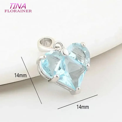 3PCS 14MM 14K Gold Farbe Messing mit Zirkon Herz Halskette Charms Anhänger Ohrringe Schmuck Machen Liefert Zubehör