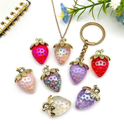 4/8 Stück saftige 3D-Erdbeer-Charms – Erstellen Sie bezaubernden DIY-Schmuck! (Perfekt für Sommeraccessoires und Geschenke)