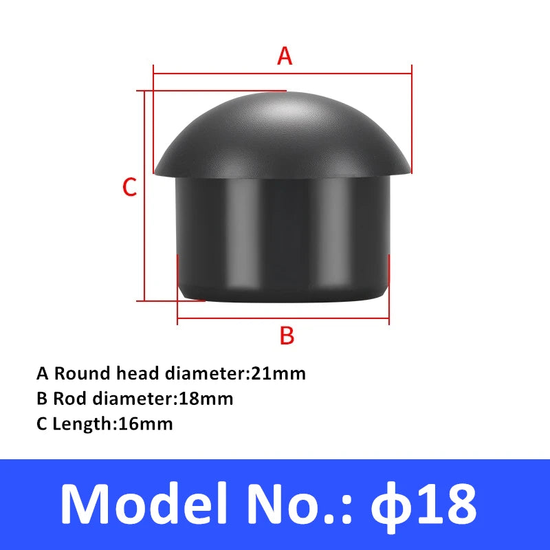 Halbkugelförmiger Plug aus PA66-Nylon, hochwertiger, gewindelfreier Plug, Pilzkopf, staubdicht, wasserdicht
