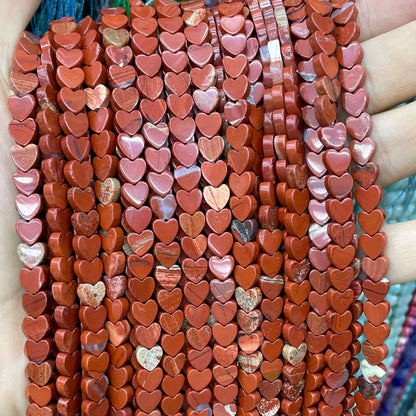 6MM Natürliche Herz Form Rubin Rot Chalcedon Lose Spacer Perlen Für Schmuck Machen DIY Armband Ohrringe Halskette Zubehör 7,5