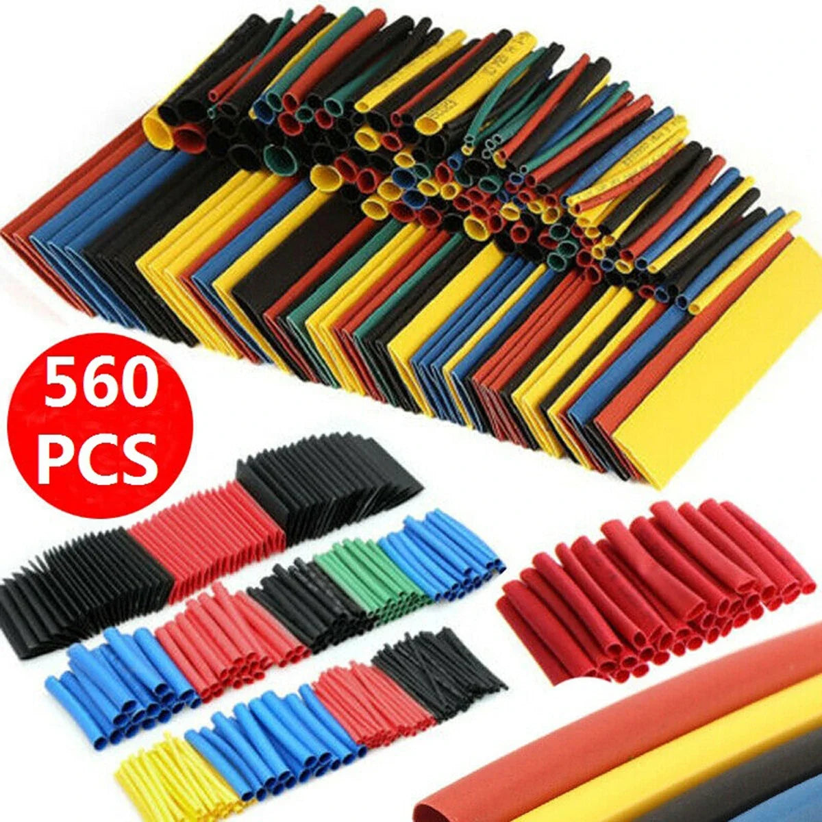 164/328/530/560/580/800 Stück Schrumpfschlauch-Set 2:1 Elektrische Kabelummantelung Sortiment Elektrische Isolierung Schrumpfschlauch-Kit