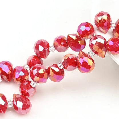Österreich AB Farbe Kristall Erdbeere Perlen 10*8mm Glänzende Facettierte Glas Perlen für Schmuck Machen DIY Hochzeit Kleid zubehör