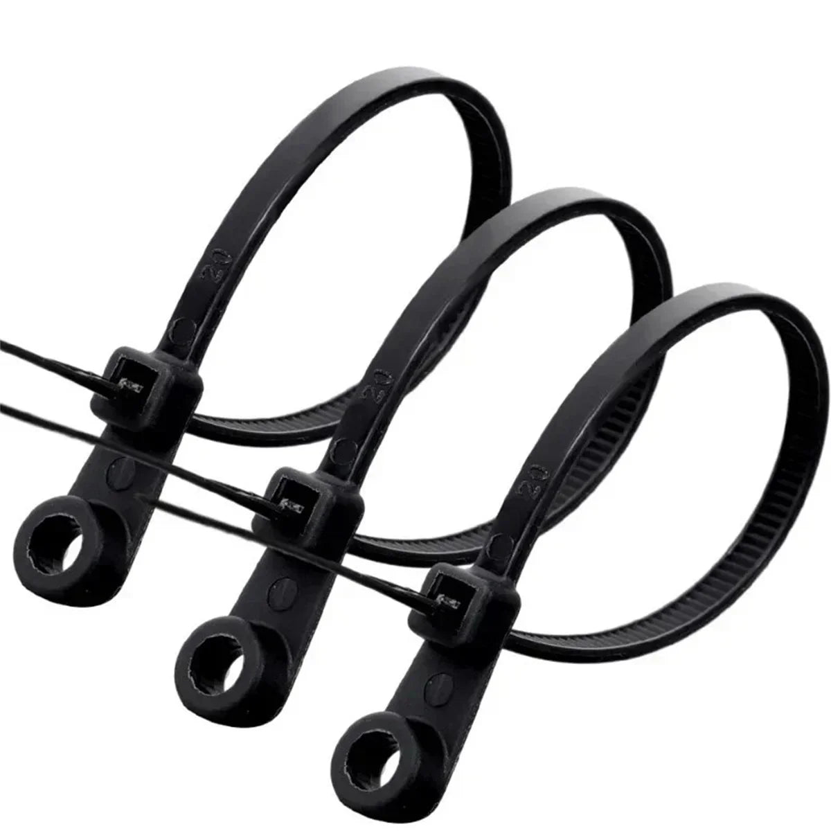 100/500 Stück Nylon-Kabelbinder mit Schraubenloch, vielseitig einsetzbar, verstellbar, selbstsichernde Kabelbinder, Organizer, Riemen, Befestigungsschlaufe