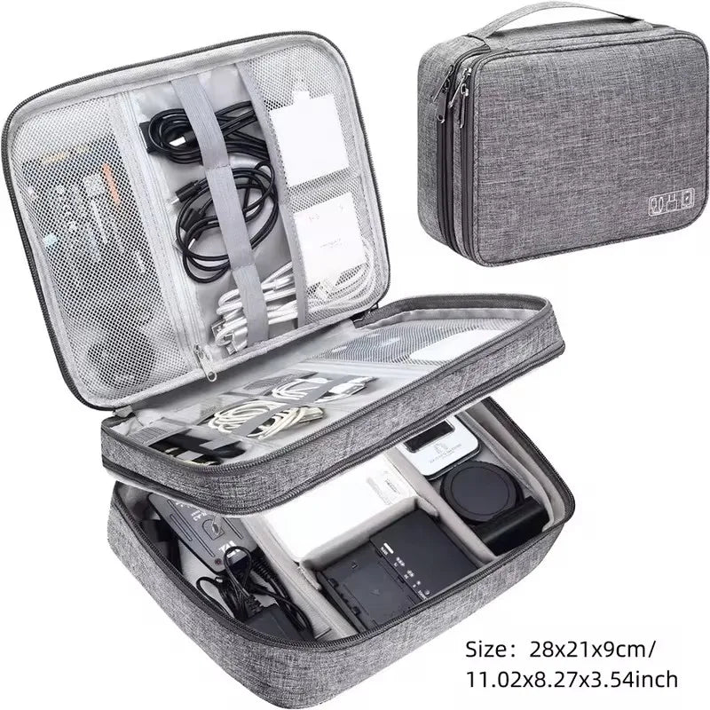 Kabel-Aufbewahrungstasche Wasserdichte Digitale Elektronik-Aufbewahrungstasche Reise-USB-Datenkabel-Ladegerät-Stecker-Organizer