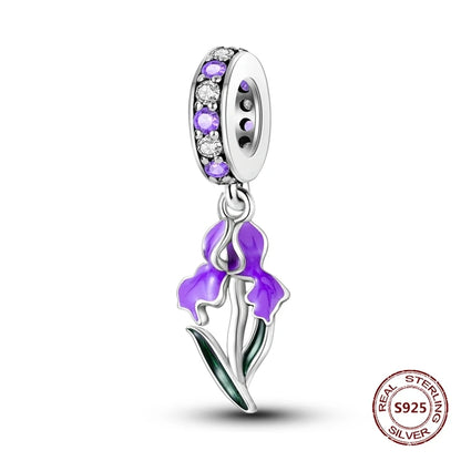 Gelber Sonnenblumen-Charm aus 925er Silber, Original-Zirkon, Kolibri, Einhorn-Charms, passend für Armbänder, DIY-Schmuck für Frauen, Hochzeitsgeschenk