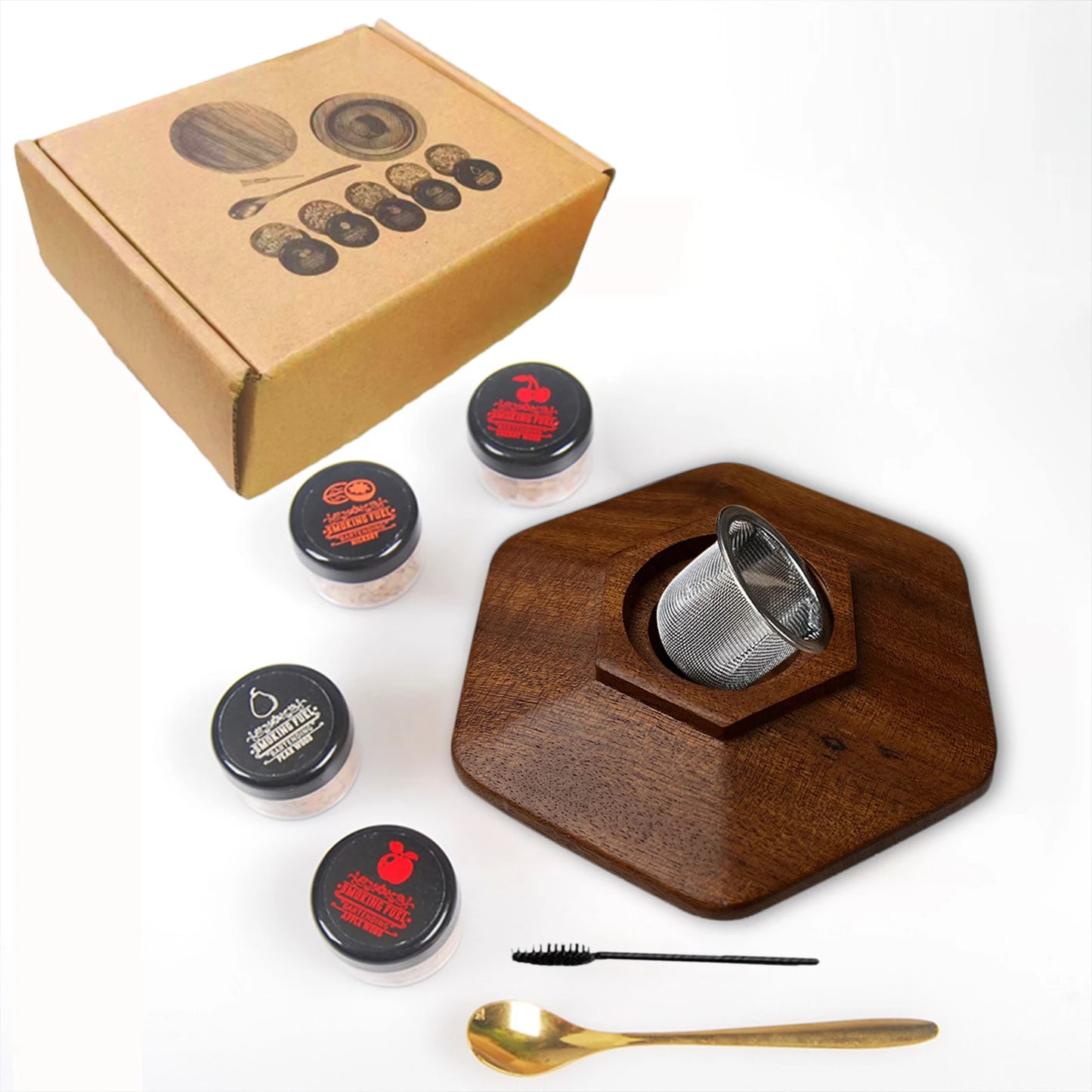 Cocktail-Räucher-Set, Rauch-Set mit 4 Holzspäne, altmodisches Whiskey-Räucher-Getränkekit, Cocktail-Zubehör für Whisky, Getränk
