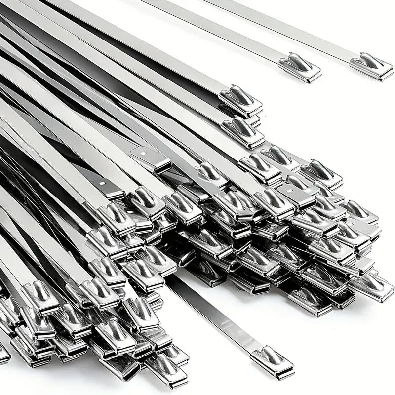 Metall-Kabelbinder, selbstsichernde Befestigungsringe aus Edelstahl, robuste Kabelbinder, Auspufffolie, Organizer für das Heimbüro
