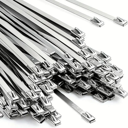 Metall-Kabelbinder, selbstsichernde Befestigungsringe aus Edelstahl, robuste Kabelbinder, Auspufffolie, Organizer für das Heimbüro