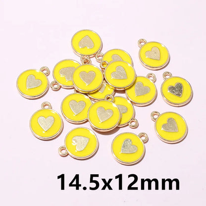 20 Stück Emaille Mond Herz Charms Anhänger Legierung Metall DIY Schmuck Herstellung Zubehör Ergebnisse für Armband Ohrringe Halskette