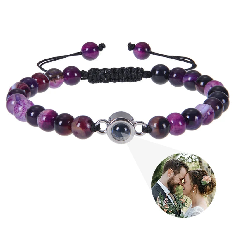 Custom bracelet with picture inside, personalized projection bracelets with photos, picture bracelet, personalized memorial gifts