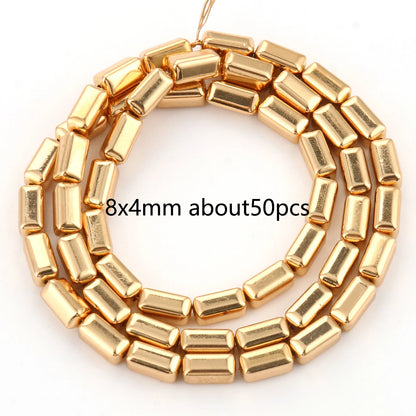 Natürliche 14k vergoldete Hämatitperlen unregelmäßige runde Herzwürfel Rondelle Spacer Perlen für Schmuckherstellung Diy Armband Halskette
