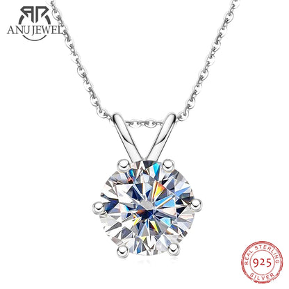 AnuJewel 1ct 3ct 5ct D Farbe Moissanite Diamant Top Qualität 18K Gold Überzogene Anhänger Halskette Edlen Schmuck Geschenke Großhandel