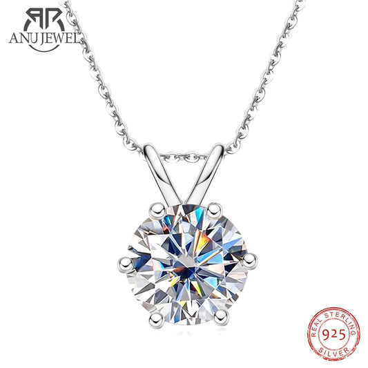 AnuJewel 1ct 3ct 5ct D Farbe Moissanite Diamant Top Qualität 18K Gold Überzogene Anhänger Halskette Edlen Schmuck Geschenke Großhandel