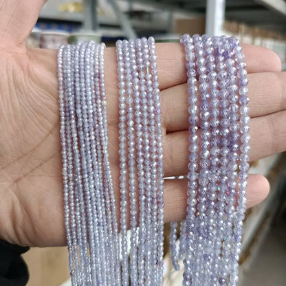 Natürliche Zirkonperlen 2, 3, 4 mm winziger Stein, lose Distanzperlen für Halskette, Armbänder, Zubehör, Schmuckherstellung, 39,9 cm Strang