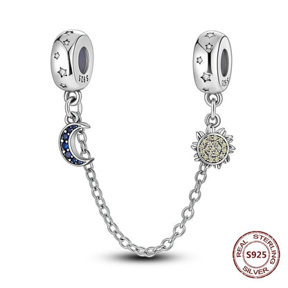 Sicherheitskette Libelle Schmetterling 925er Sterlingsilber Original Marienkäfer Kolibri Charm DIY Schmuckherstellung für Armband Armreif
