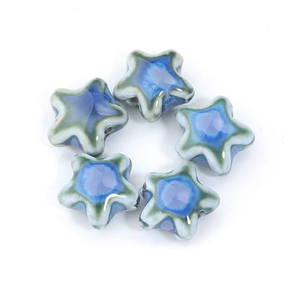 5 teile/los Keramik Stern Perlen Bunte 15x13,5mm Porzellan Lose Spacer Perlen Für DIY Schmuck Machen Armband halskette Zubehör