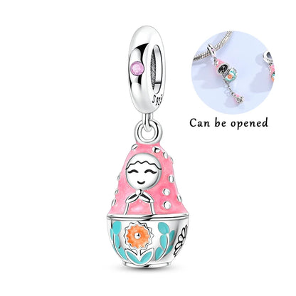 Flugzeug-Charm, 925er Silber, Original-Zirkon, Kleeblatt, Avocado, Charms, Perle, passend für Armbänder, DIY-Schmuck für Frauen, Hochzeitstag, Geschenk
