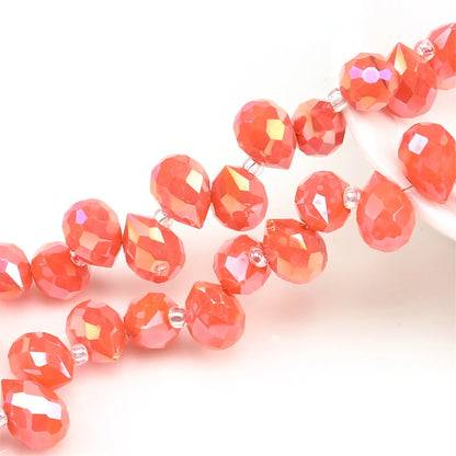 Österreich AB Farbe Kristall Erdbeere Perlen 10*8mm Glänzende Facettierte Glas Perlen für Schmuck Machen DIY Hochzeit Kleid zubehör