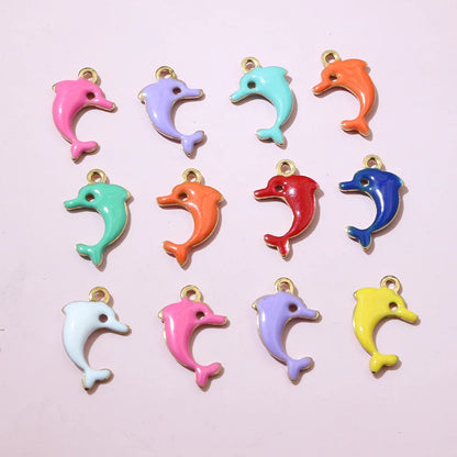 20 Stück Edelstahl Emaille Dolphin Lightning Moon Charms Anhänger für Ohrringe Armband Halskette DIY Schmuck Herstellung Zubehör