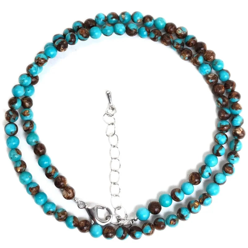 Natürliche 4mm Fluorit Amethyst Sonnenstein Apatit Quarz Perlen Halskette mehrere Farben Geschenke für Mädchen Mode Armband Halsband