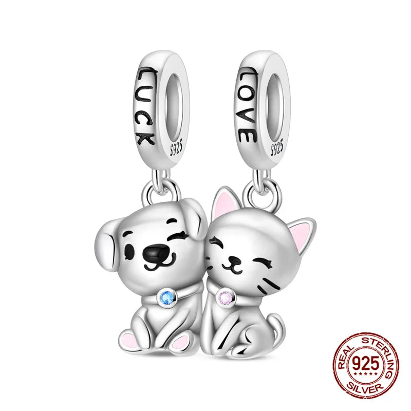 925 Sterling Silber Original Charms Perle CZ Zirkon Liebe Mama Rosa Herz Anhänger Passend für Armband DIY Damen Schmuck Geschenk für Freundin