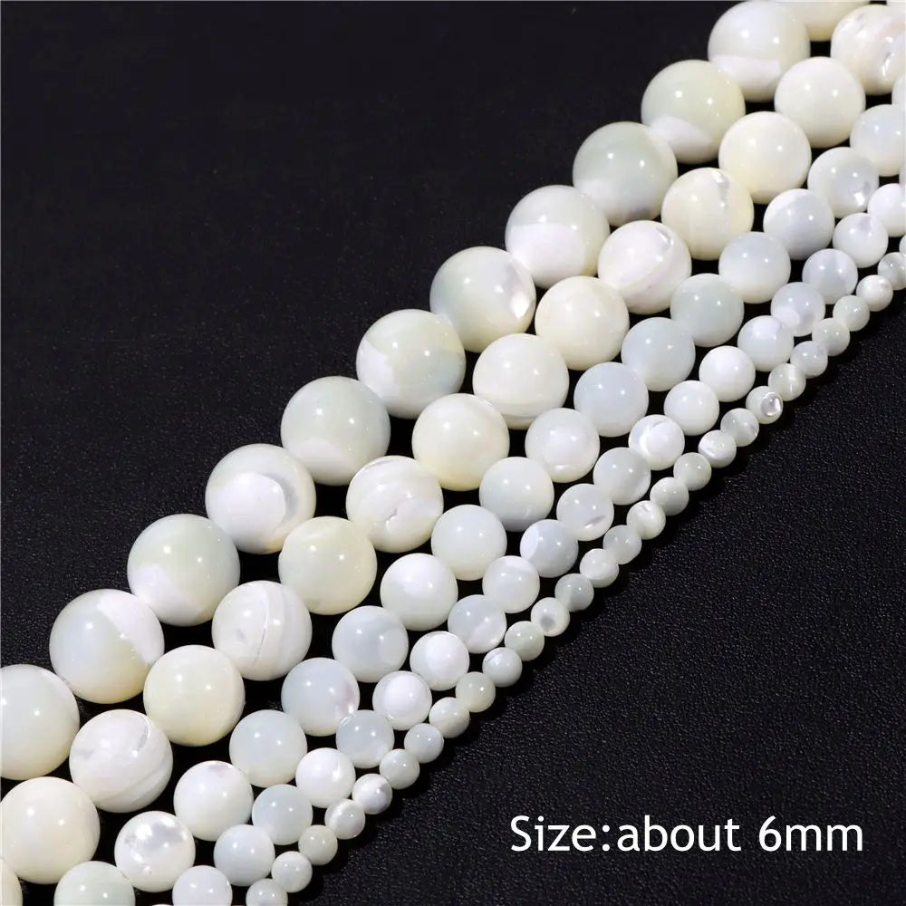 Natürliche weiße Perlmutt-Muschelperlen, Rondelle-Herz, ovale runde Süßwasser-Muschelperlen für die Schmuckherstellung, 38,1 cm pro Strang