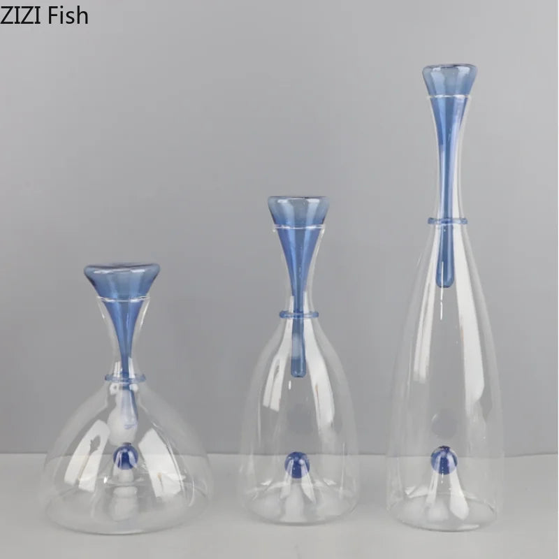 Transparenter Weinwaren-Dekanter aus Glas, Weinspender, rote Weine, Gefäße, Behälter, Glasflaschen, Weinflasche, Trinkutensilien