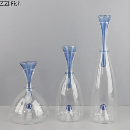 Transparenter Weinwaren-Dekanter aus Glas, Weinspender, rote Weine, Gefäße, Behälter, Glasflaschen, Weinflasche, Trinkutensilien