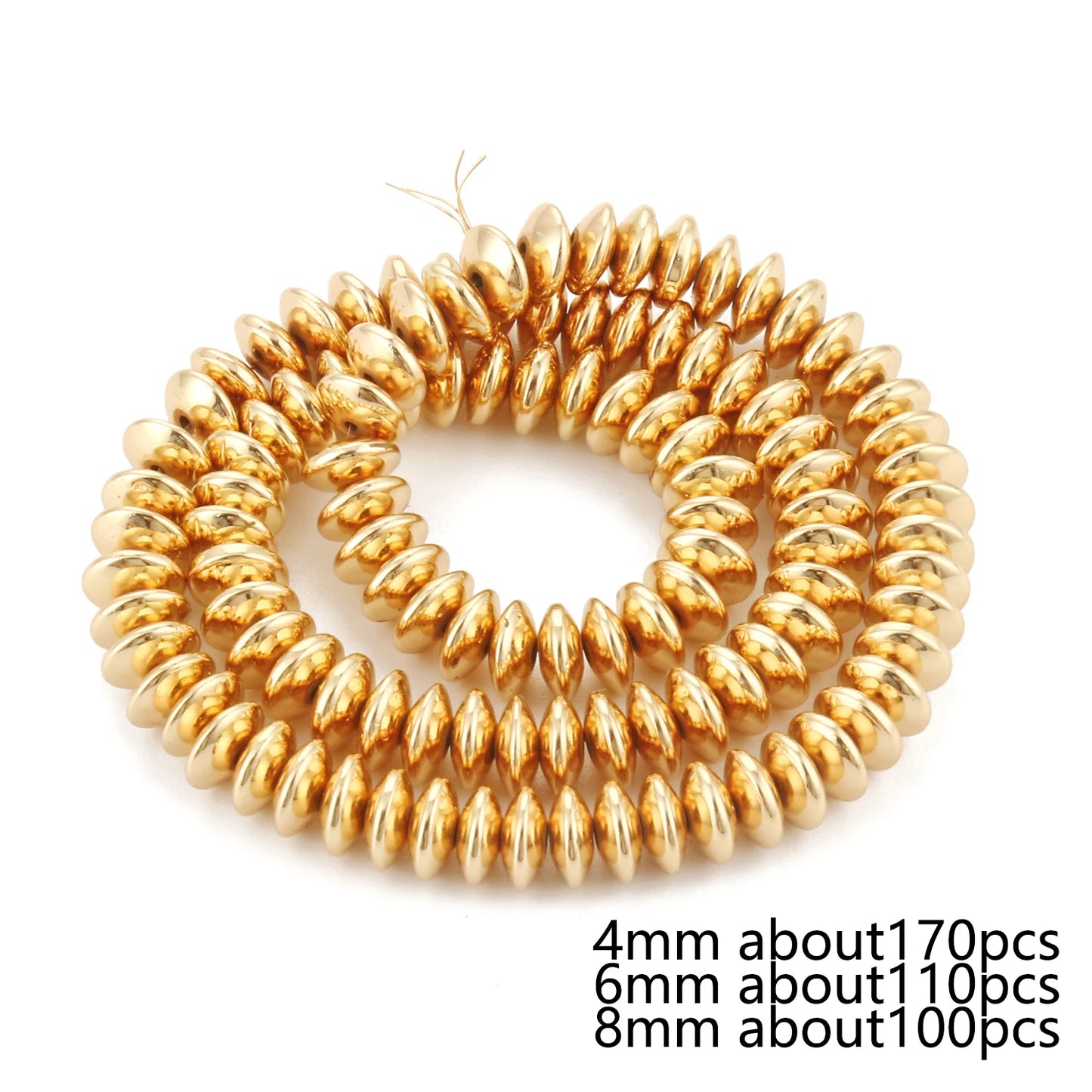 Natürliche 14k vergoldete Hämatitperlen unregelmäßige runde Herzwürfel Rondelle Spacer Perlen für Schmuckherstellung Diy Armband Halskette