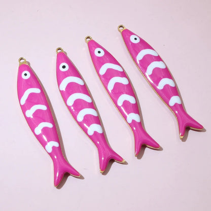10 Stück 40x8mm Edelstahl Emaille Fisch Charms Anhänger DIY Schmuck Making Zubehör Erkenntnisse für Halsketten Ohrringe Armbänder