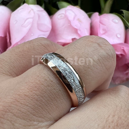 iTungsten 6/8mm Männer Frauen Helle Verlobung Hochzeit Band Wolfram Meteorit Ring Modeschmuck I Love You Graviert