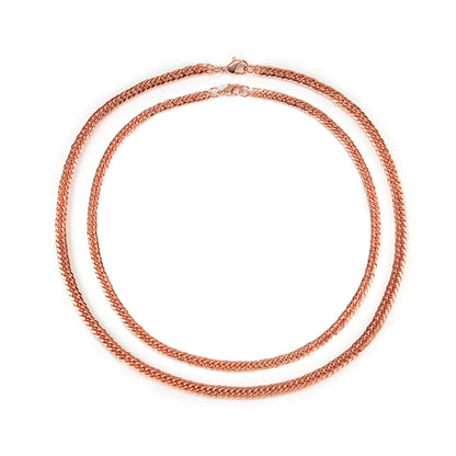 Vinterly Lange Halskette mit kubanischer Kette für Männer und Frauen, rotes Kupfer, verstellbar, 20/22 Zoll, gedrehte Halsketten, kratzfester Kettenschmuck