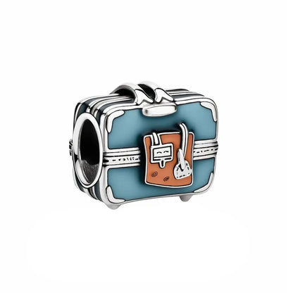 Blaue Serie 925 Sterling Silber Globus Schneeflocke Tanzschuhe Krone Charm Passend für DIY Armband Halskette Elegante Partygeschenke