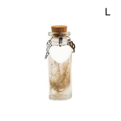 ieniaCC55 SigurPet Memorial Bottle for Pets, Hair, Dogs, Cats, Fur, Keepsake, Bottle Storage with 3 Silver Accessories, Memorial Urn Container for Pets