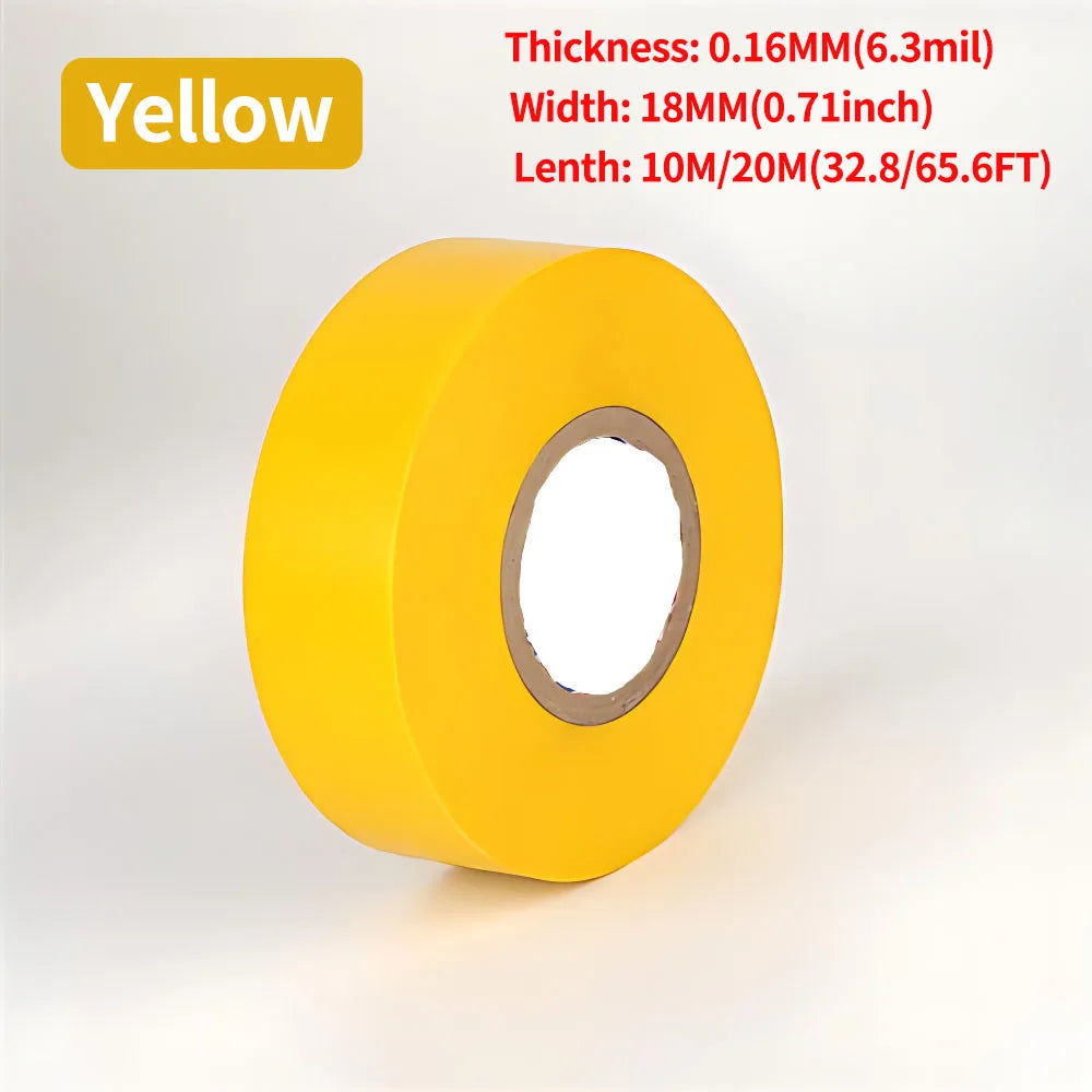 10/50/100 Rollen 10 m/20 m farbiges elektrisches Isolierband, elektrische Verkabelung sicher mit PVC-Vinyl für den Innen- und Außenbereich, zum Binden