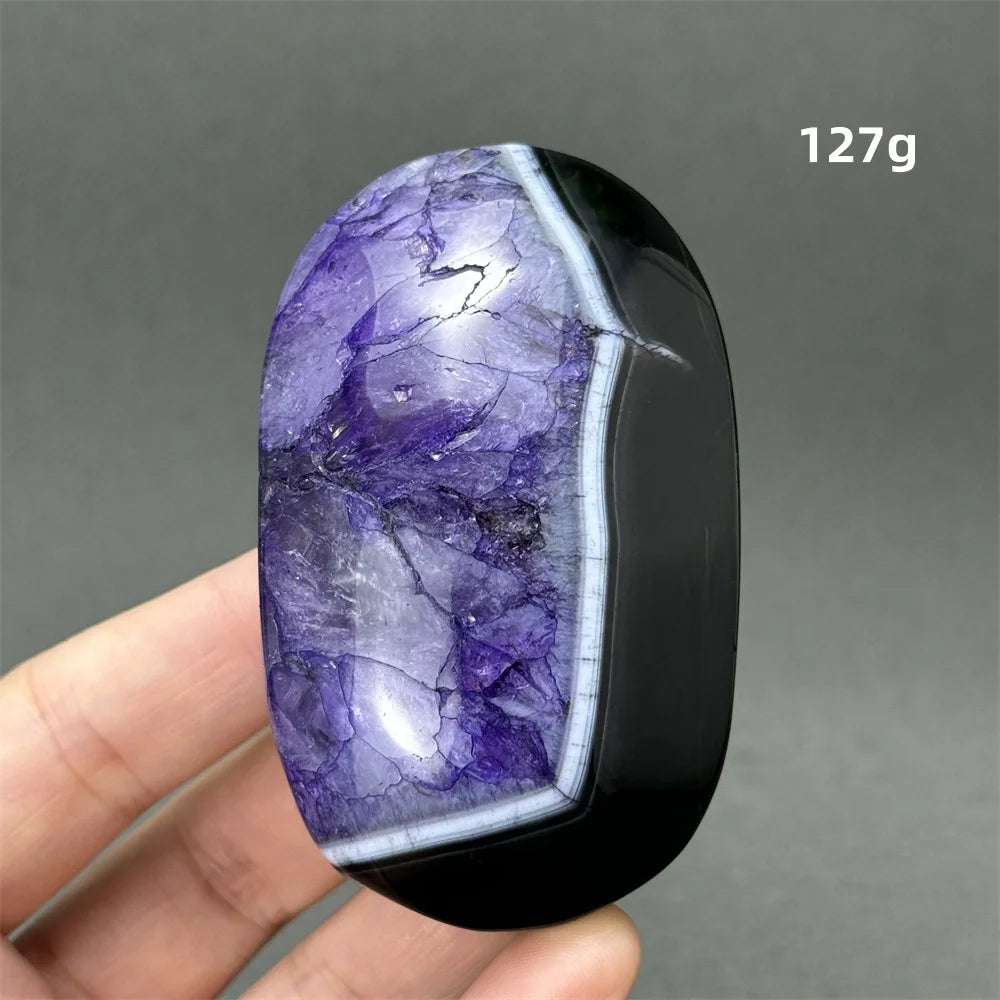 Natürlicher Edelstein Achat Kristall Palm Spielen Mineral Quarz Reiki Heilung Energie Spirituelle Meditation Home Decor Geschenk