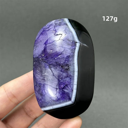 Natürlicher Edelstein Achat Kristall Palm Spielen Mineral Quarz Reiki Heilung Energie Spirituelle Meditation Home Decor Geschenk