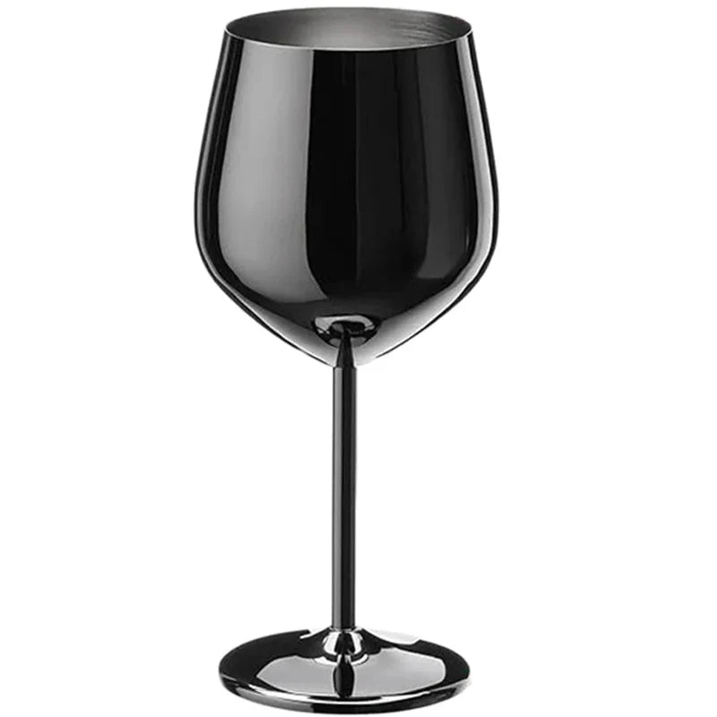 500 ml Weinglas-Becher aus Edelstahl, 304 Roségold, Silber, Goldfarbe, langlebiger Metallbecher für Rotwein, Champagner, Bar, Party