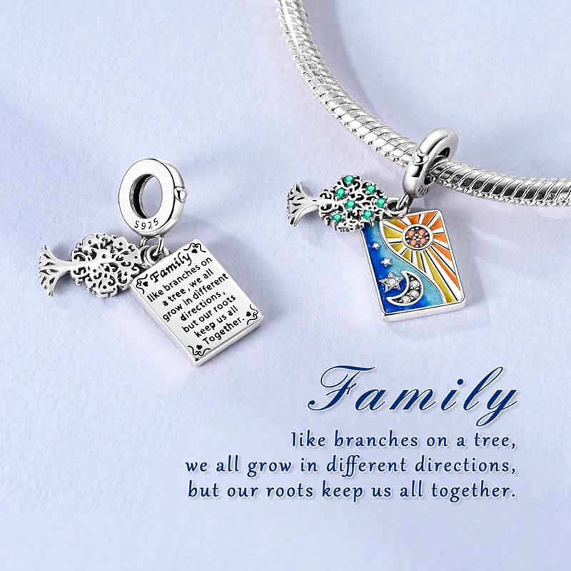 Charms aus 925er Silber, Baum des Lebens, passend für Original-Armbänder, Halsketten, Anhänger, Schmuck, Damen-Geschenk