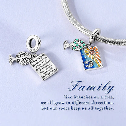 Charms aus 925er Silber, Baum des Lebens, passend für Original-Armbänder, Halsketten, Anhänger, Schmuck, Damen-Geschenk
