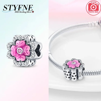925 Silber Farbe Romantische Retro Herzförmige Blume Wächter Schmetterling Amulett Fit Original Armband DIY Schmuck Geschenk