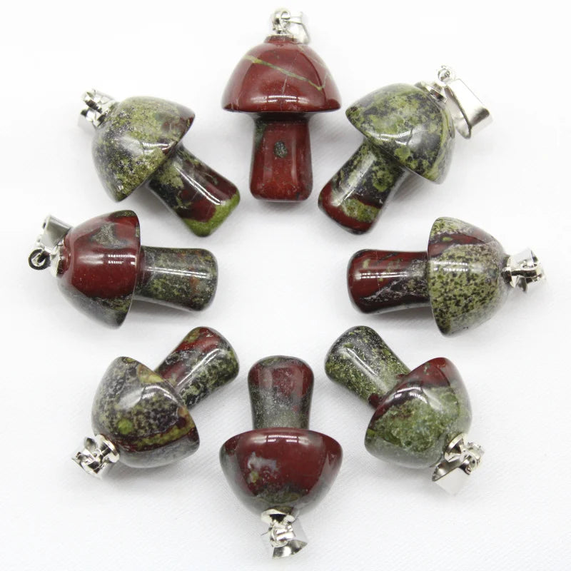 15 stücke Natürliche Stein Anhänger Quarz Kristall Amethyst Achate Aventurin Pilz Stein Anhänger für DIY Machen Zubehör