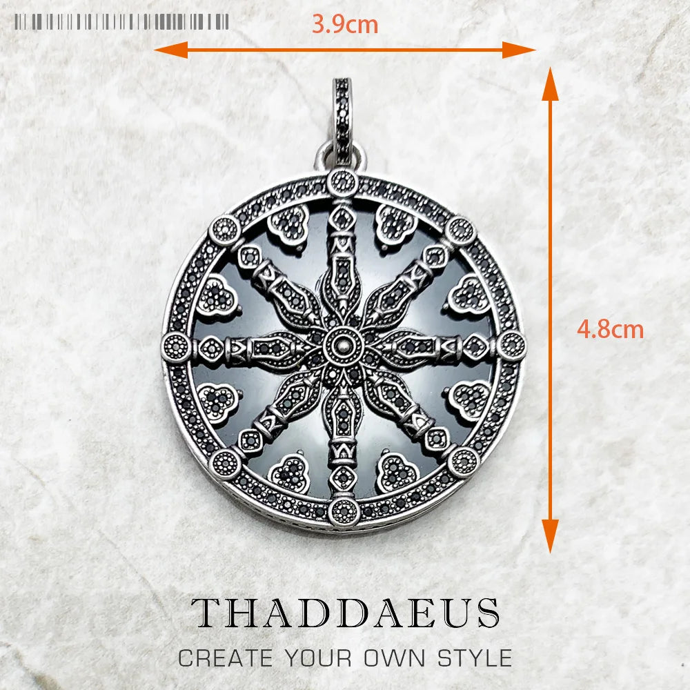 Amulett Magische Glück Symbol Baum Blume Karma Whell Sonne Vogel Schmetterling Anhänger Schmuck 925 Sterling Silber Geschenk Für Frauen Männer