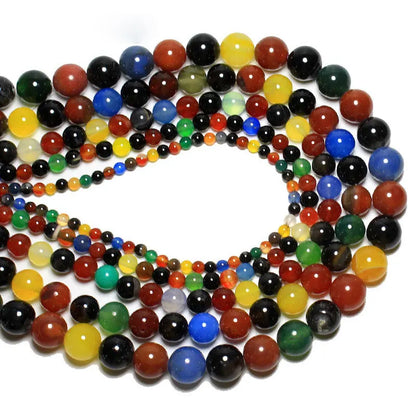 Großhandel Schwarz Onyx Achat Runde Naturstein Perlen Für Schmuck Machen DIY Armband Halskette Charms 4/6/8/10/12/mm Strang 15''