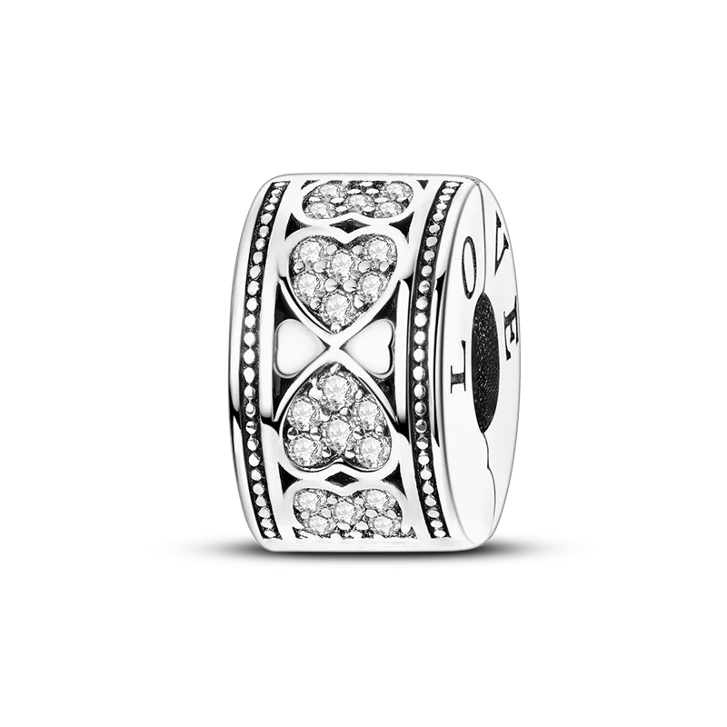 Silberverschluss, 925er-Sterlingsilber, CZ-Pflaster-Clip-Charms, Gänseblümchen-Perlen, Stopper, Sicherheitskette, passend für Original-Armreif, Schmuck-Clip