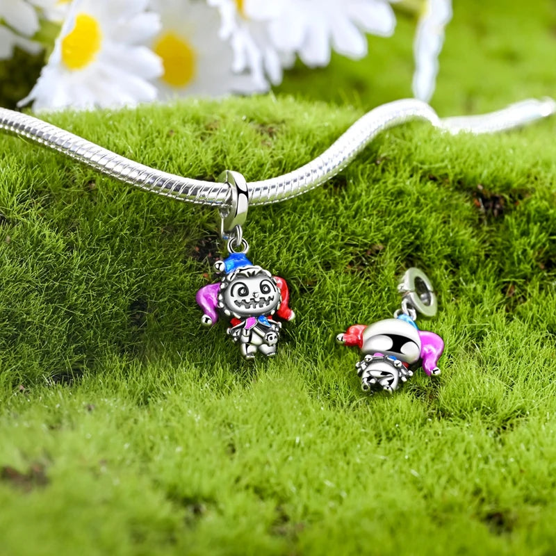 Vergnügungspark-Charm aus 925er-Sterlingsilber, Riesenrad, Achterbahn, Zirkus, Clown, Karussell, passend für DIY-Armbänder, Halsketten, Souvenir
