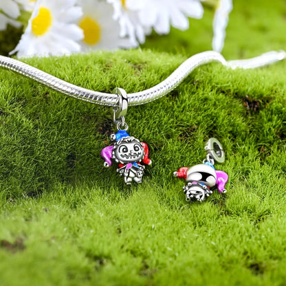 Vergnügungspark-Charm aus 925er-Sterlingsilber, Riesenrad, Achterbahn, Zirkus, Clown, Karussell, passend für DIY-Armbänder, Halsketten, Souvenir