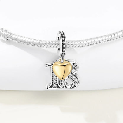 15. 16 18 20 21. Jahrestag Geburtstag Hochzeit S925 Sterling Silber Charm Bead Anhänger Fit Armband Halskette DIY Schmuck Geschenk
