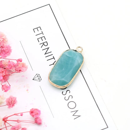 Multishape Natürliche Amazonites Anhänger Charms Natürliche Blaue Stein Stecker für Die DIY Jewerly Halskette Armband Zubehör